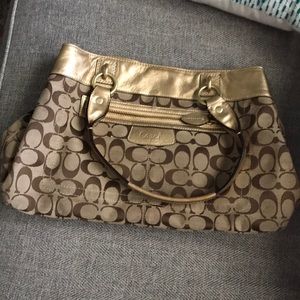 Gold Penelope Coach purse